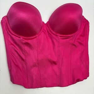 Victoria's Secret Back Off Baby Pink Bra Low Back Bustier Strapless 36C